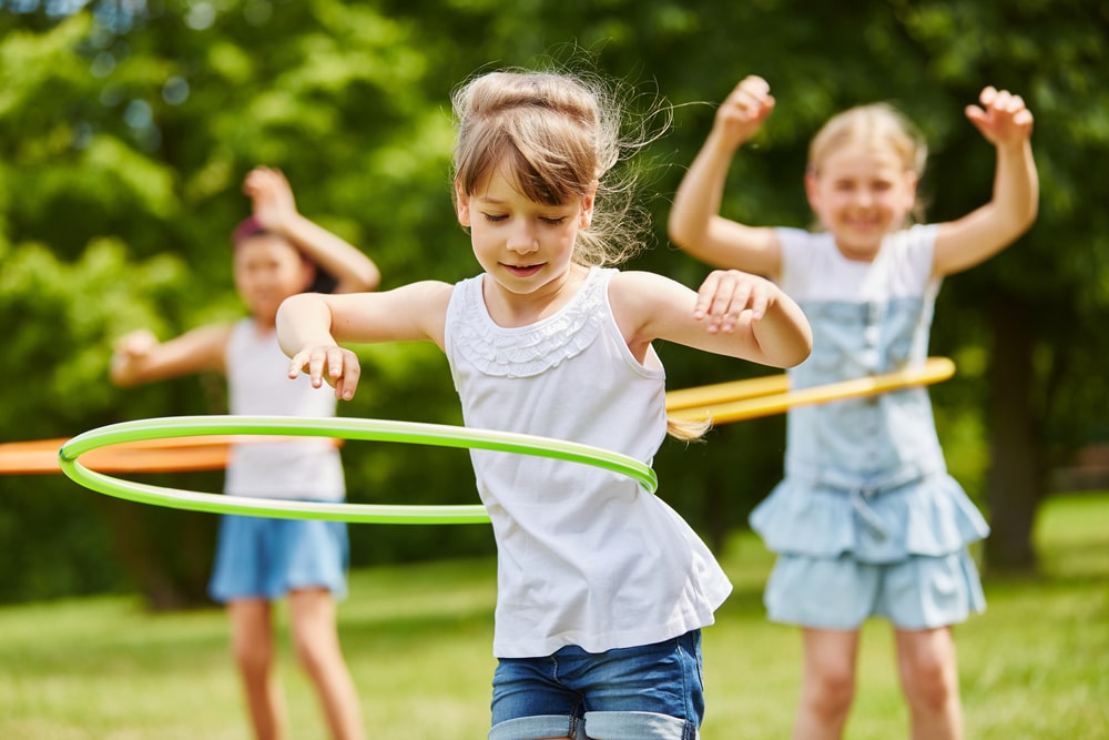 Children training their movement skills