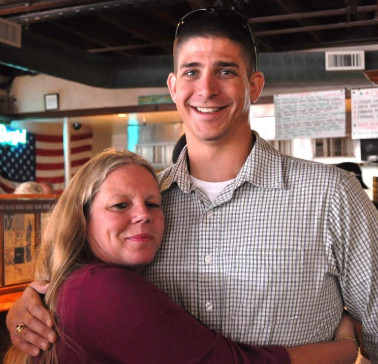 Susan Velloza, mother of SPC Jake Velloza, and our director Russ