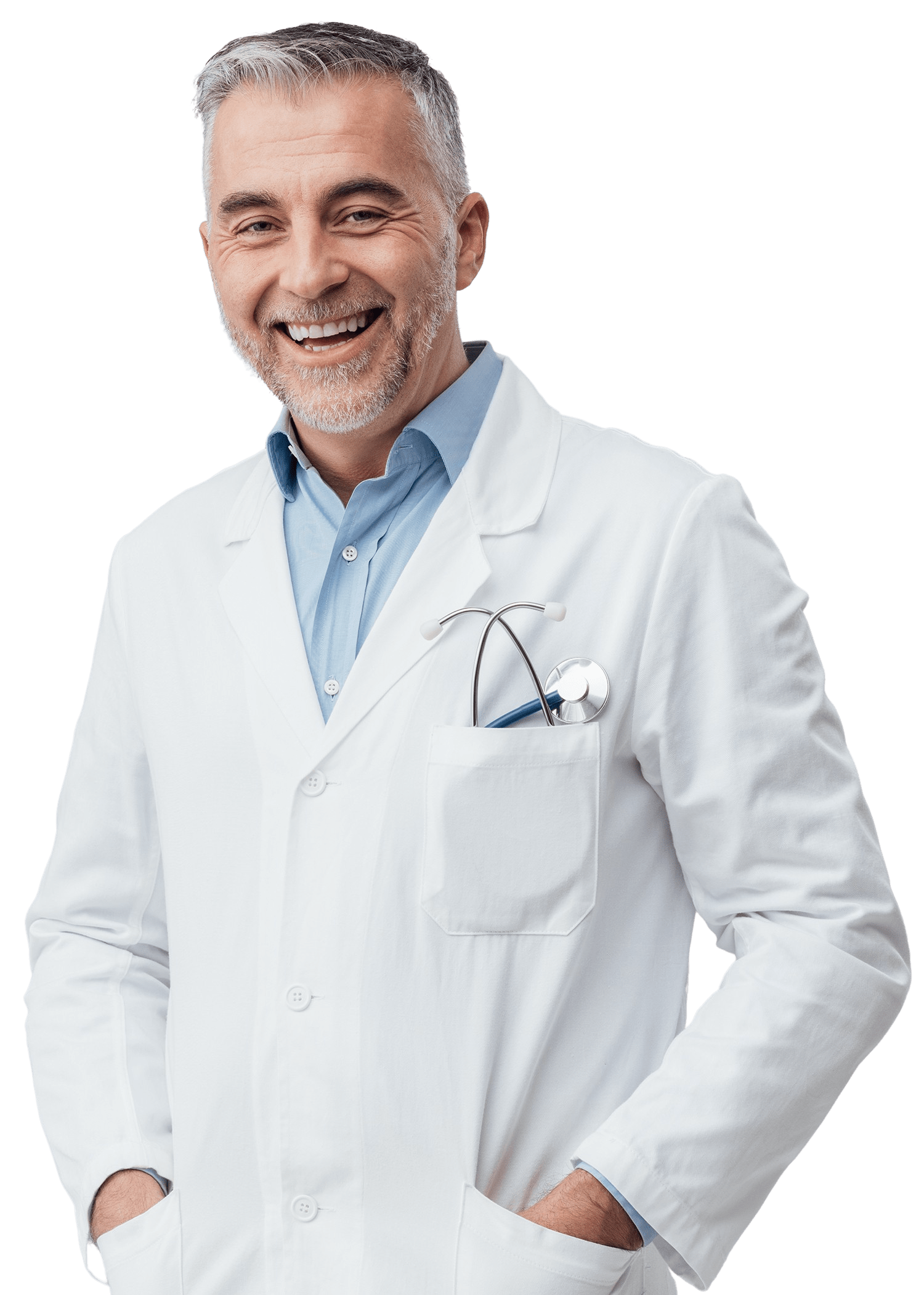Isolated Doctor in White Coat
