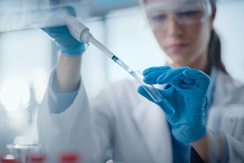 Doctor in lab testing