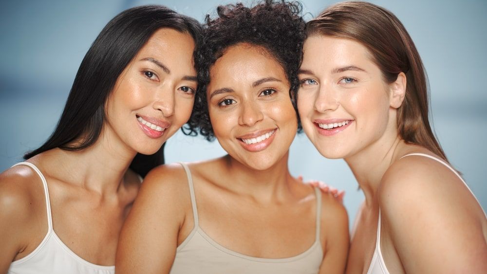 Beauty Portrait of Three Diverse Multiethnic Models