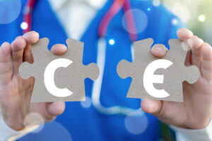 CE European Compliance Certification Quality Medical Concept.