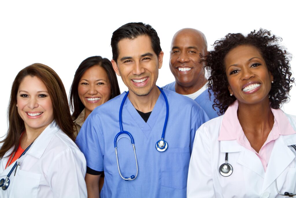 Medical Team. Diverse Group of Medical Care Providers.