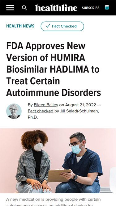 healthline fda approves new version of humira biosimilar hadlima