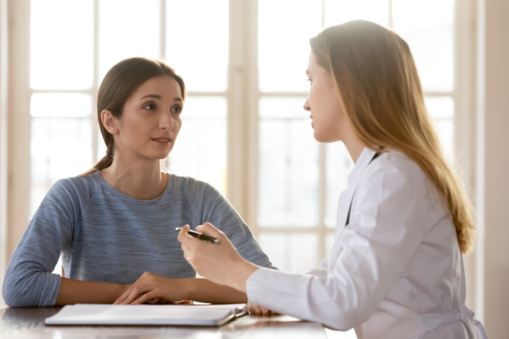 Woman speaking with medical professional about Sexual Dysfunction