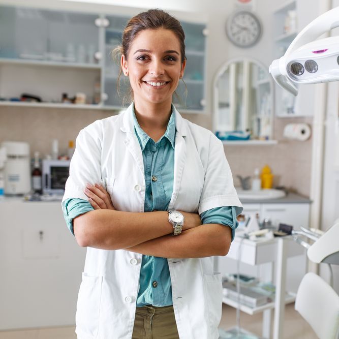 Portrait of female dentist