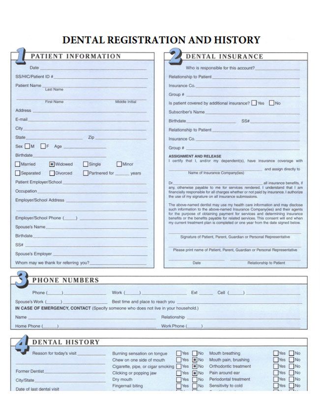 New Patient Paperwork form