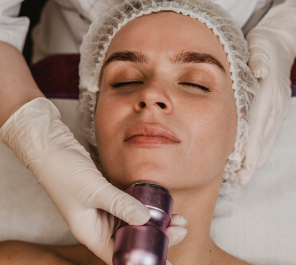 Non-surgical skin tightening treatment with skin tightening device