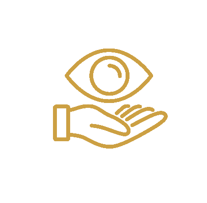 Hand and eye icon