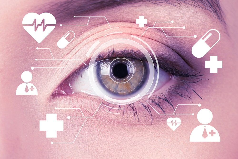 cyber technology treatment eye panel concept