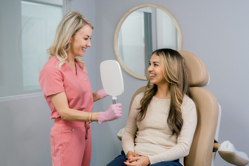 Clean, professional medical spa treatment room with neutral tones at Oro Valley Aesthetics & Wellness in Oro Valley