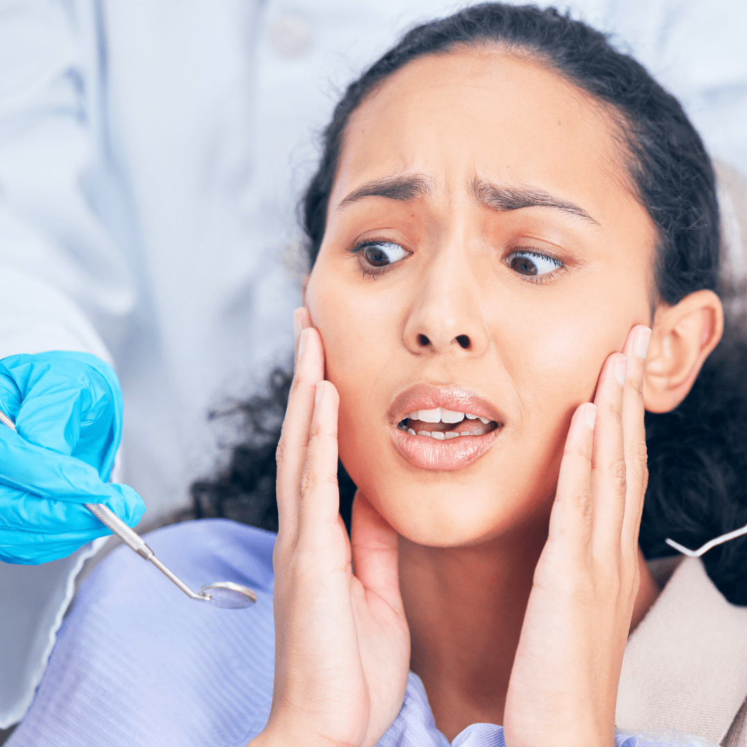 Woman with dental anxiety