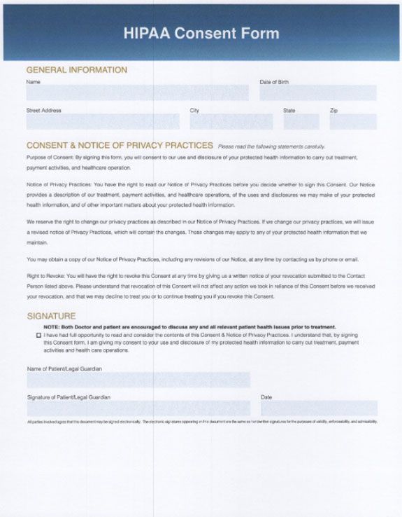 HIPAA Consent Form (English)