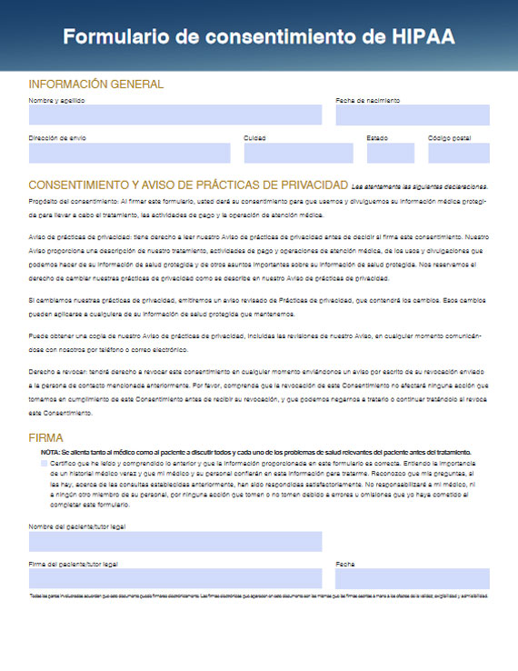 Patient Form Spanish