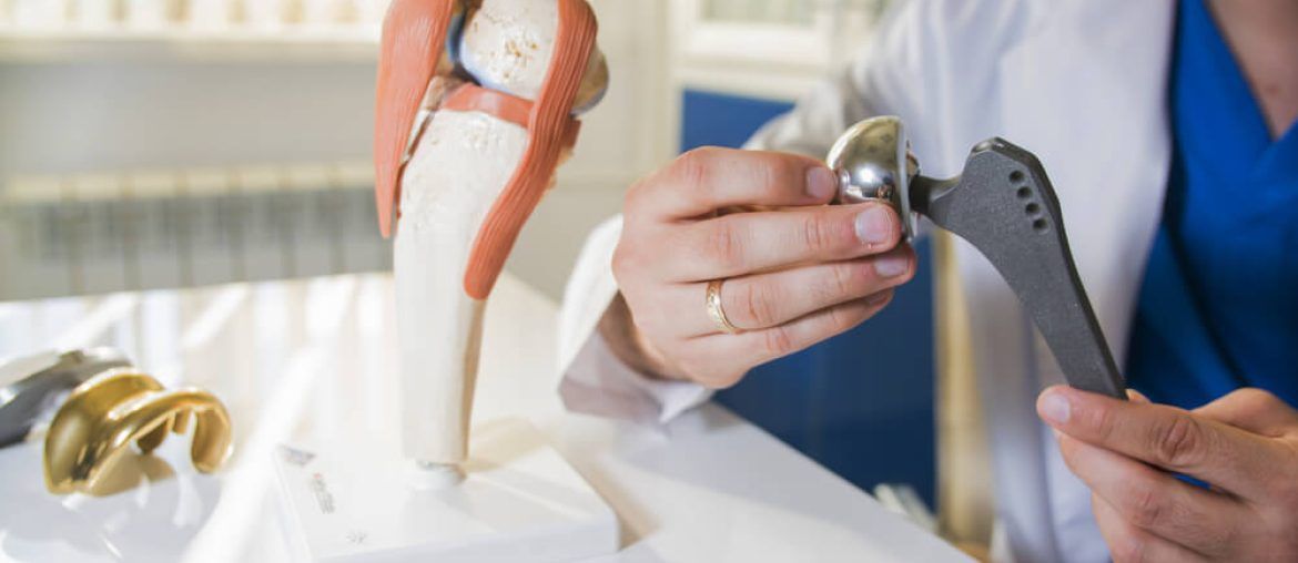 in the hands of doctors implant the hip joint