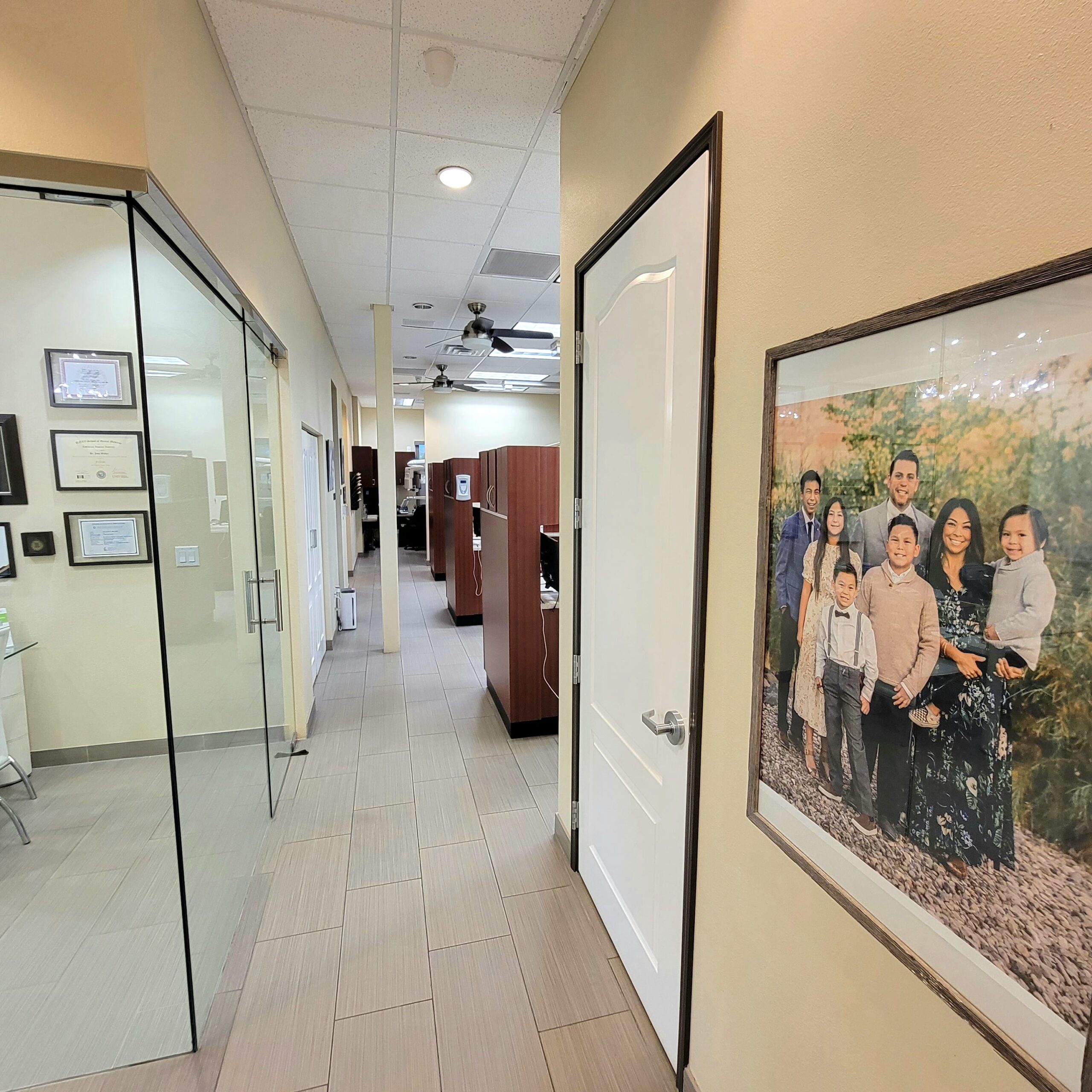 Office interior hallway