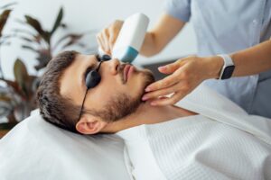 A man receiving Laser Skin Rejuvenation