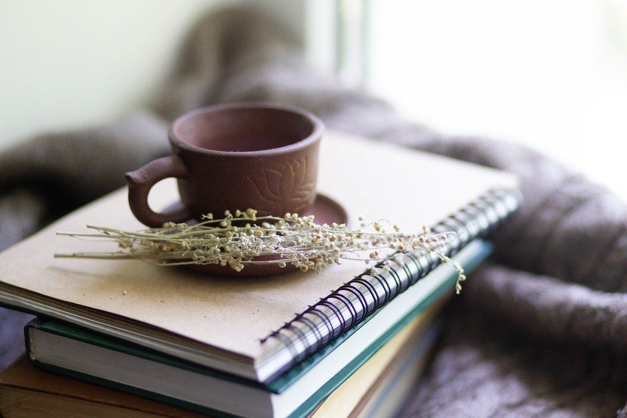 Cup of tea on books