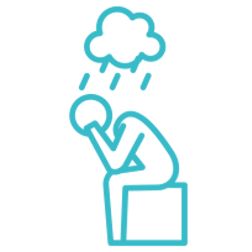 Sad character and raining Icon