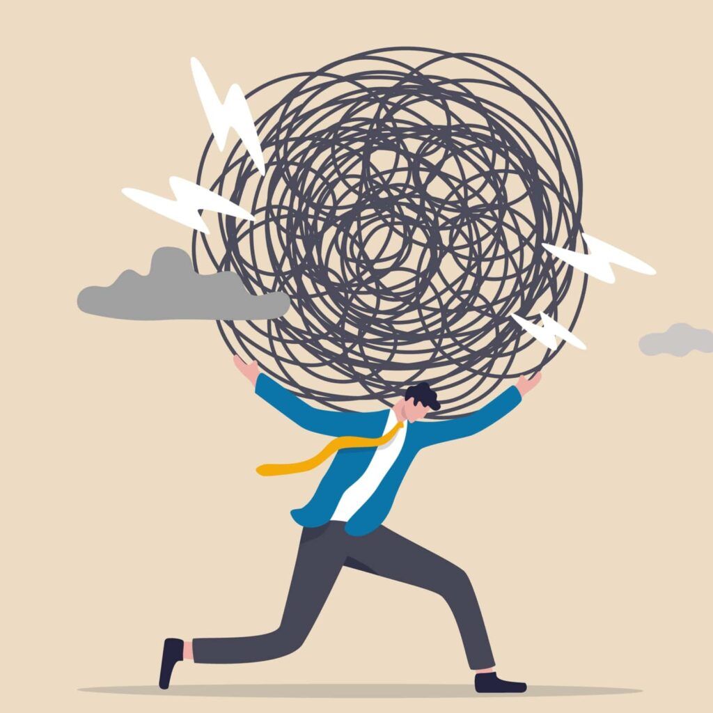 Stress burden, anxiety from work difficulty -
