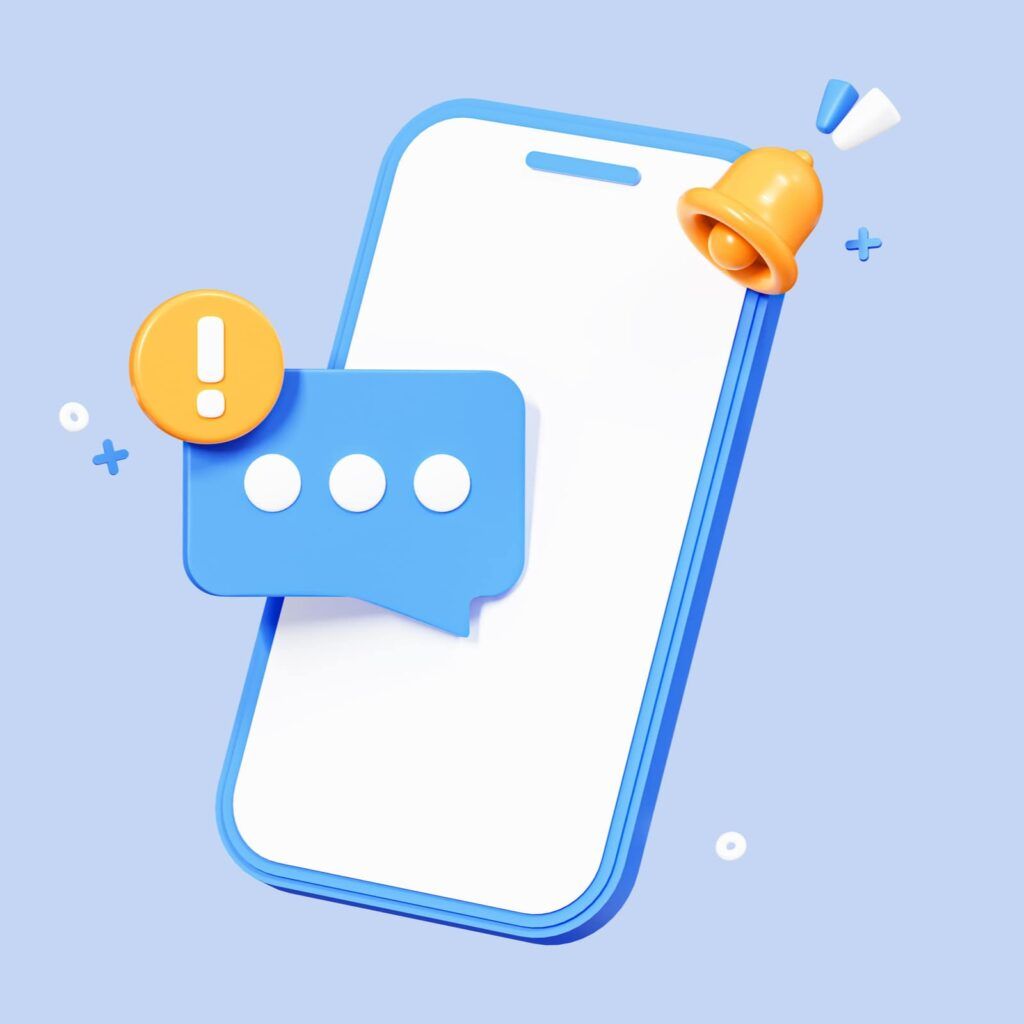 3D Mobile phone with speech bubble message