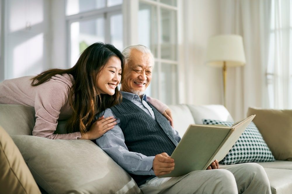 Daughter with Elderly Father