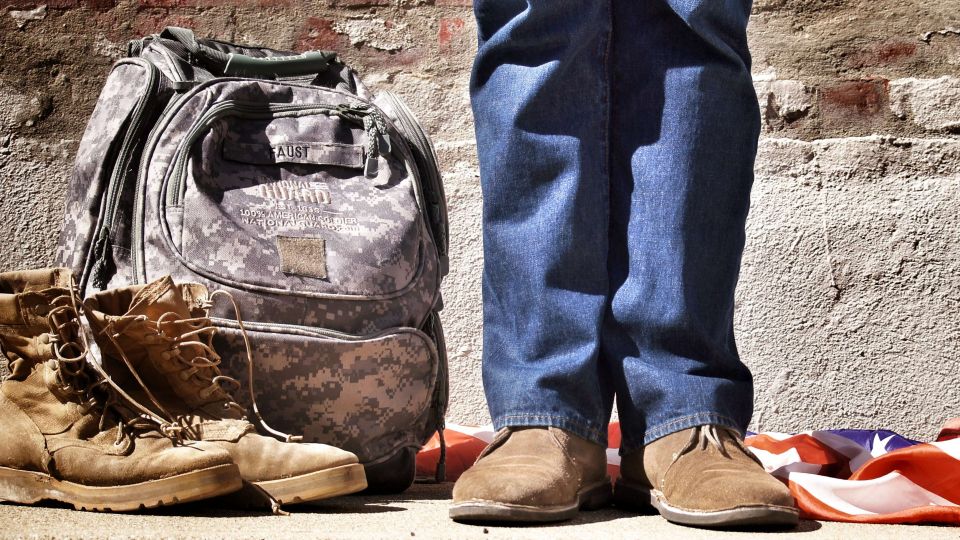 Backpack and boots