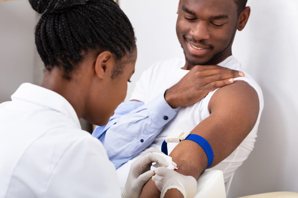 Male Patient Receiving Care