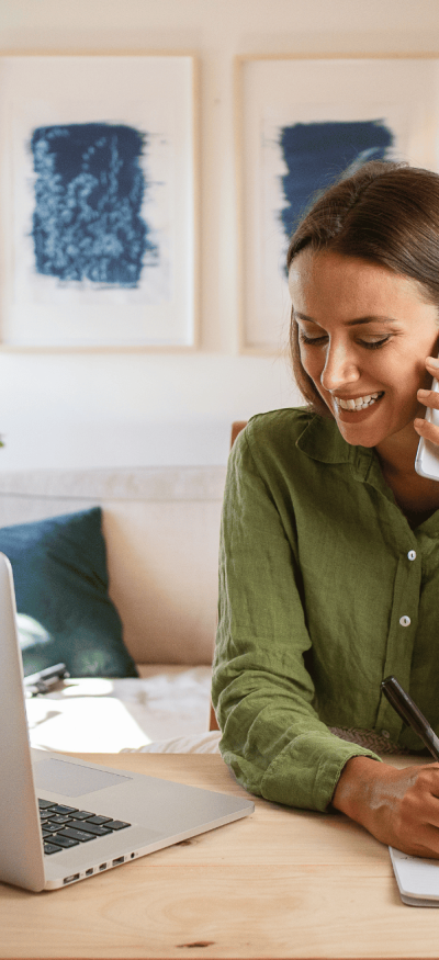 Women on phone making appointment Women on phone making appointment
