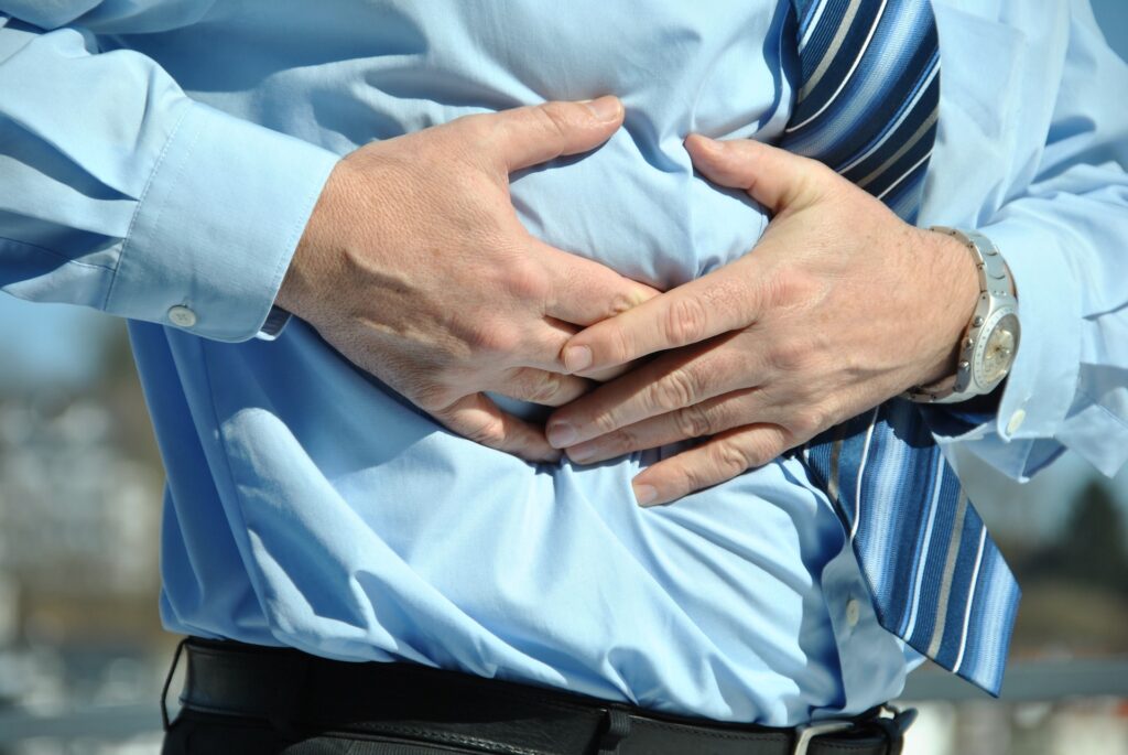 Man with stomach pain
