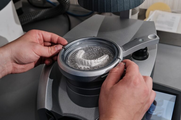 Production process of the clear aligner. Orthodontic clear aligner. Dental Laboratory Technicians