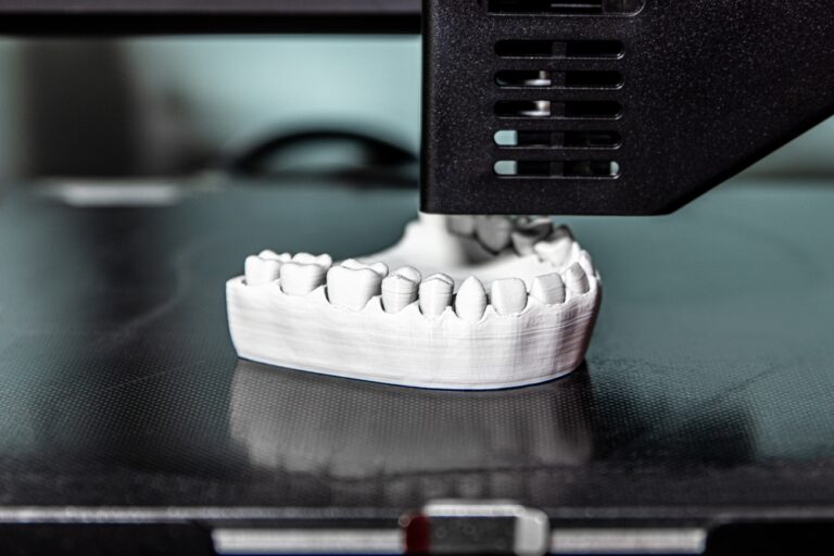 concept future technology in dentistry, dental prostheses from the 3d printer