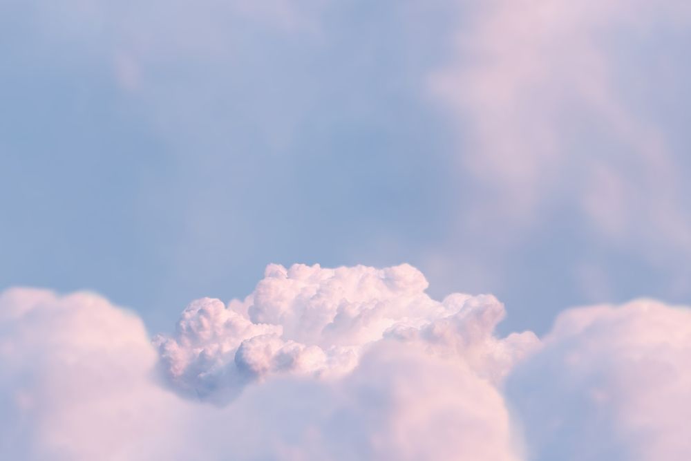 Surreal,Cloud,Podium,Outdoor,On,Blue,Sky,Pink,Pastel,Soft