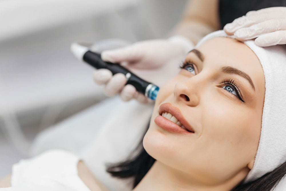 Woman getting facial