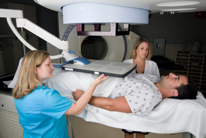 Man Receiving Radiation Therapy Treatments for Prostate Cancer