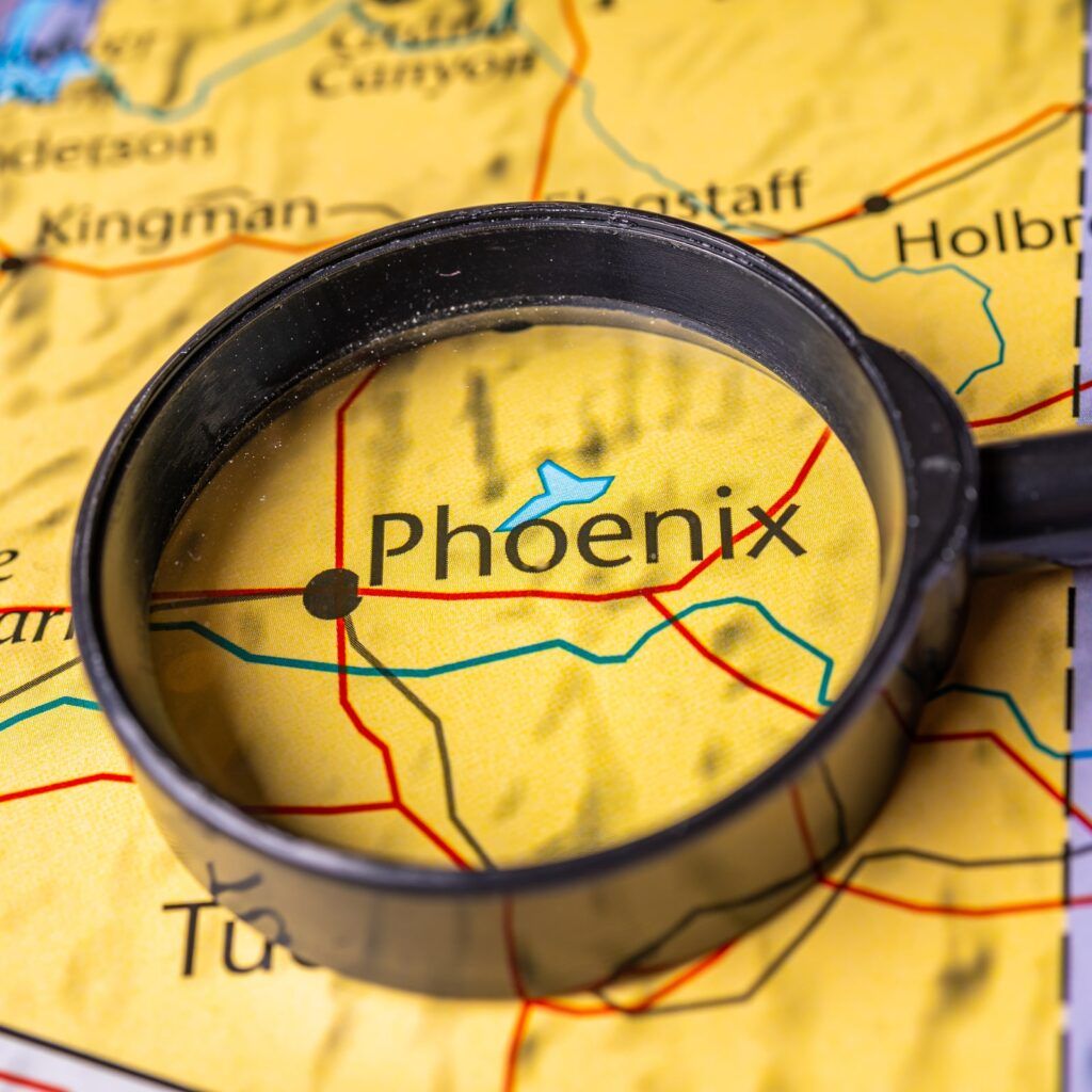 Phoenix on the map of USA