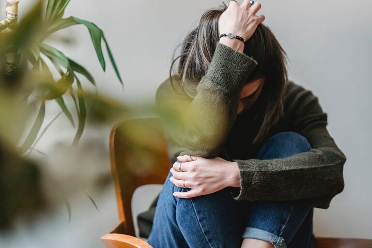 Young Lady Dealing with a Panic Attack