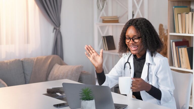 Online doctor. Internet health care. Telemedicine consultation