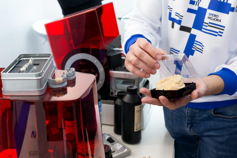 A dental 3d printer of the company "Formlabs". High-accuracy 3D printing materials for dental labs.