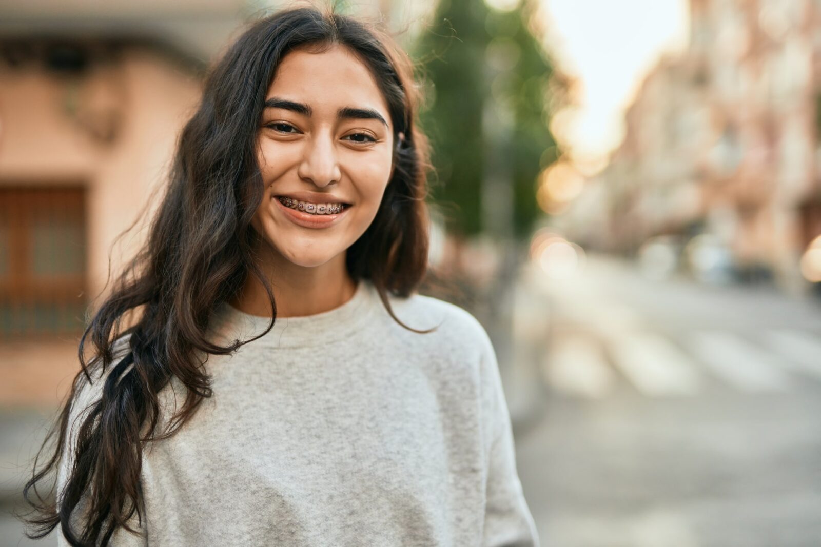 Young girl smiling happy